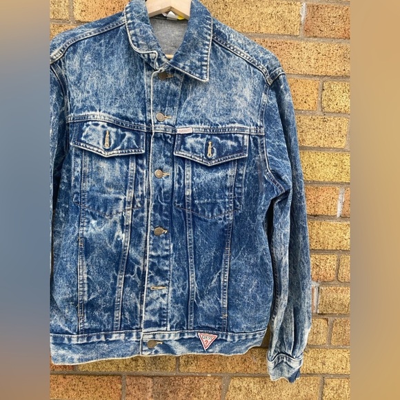 Vintage 1986 Georges Marciano For Guess Denim Jacket Men's Acid Wash Jean Medium - Picture 6 of 10